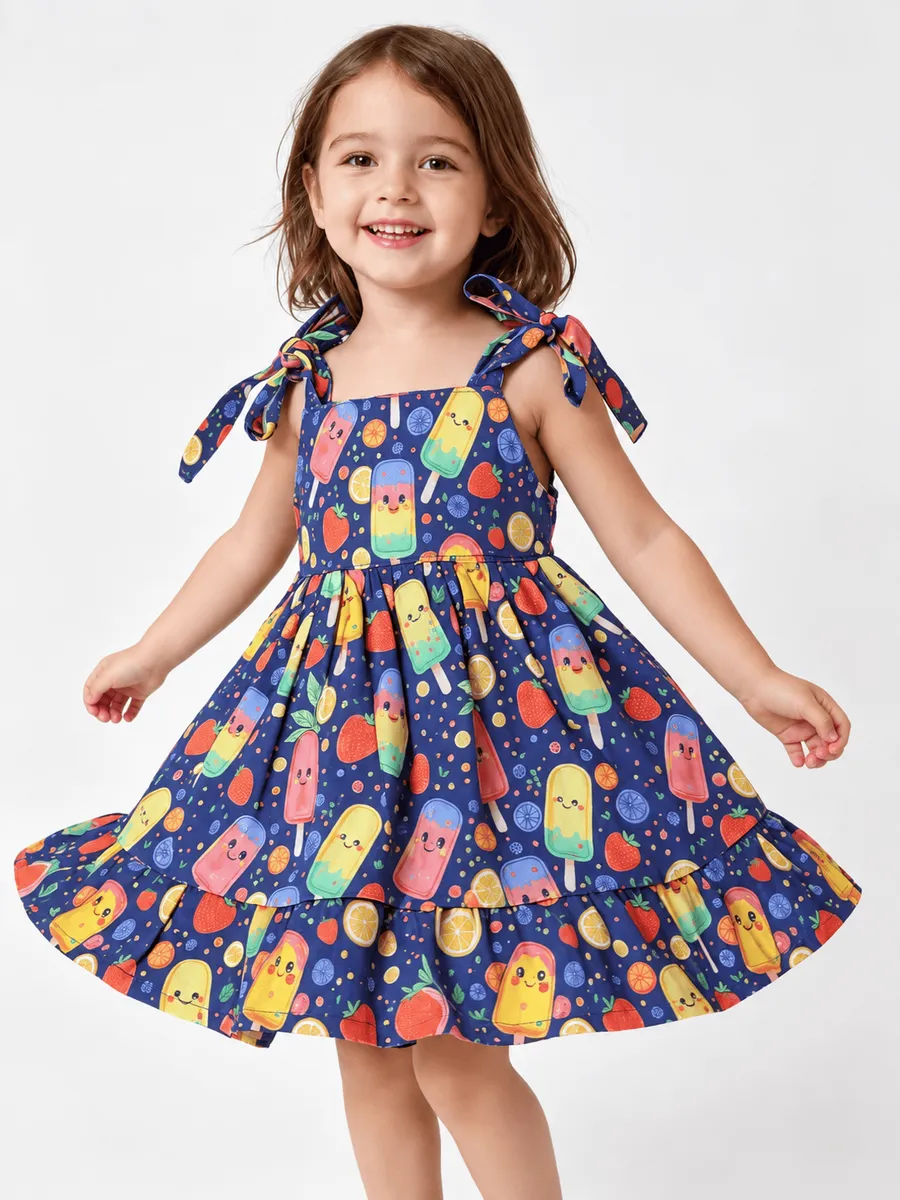 Vestido Infantil Picolé Colorido